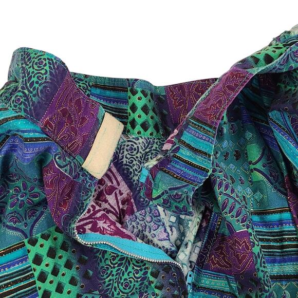 Vintage Square Dance Outfit Lot Medium Blue Floral Off Shoulder - Picture 7 of 12